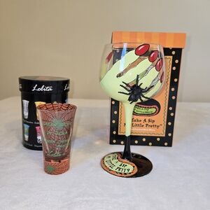 Lolita Halloween Spider Wine and Shot Glass Set